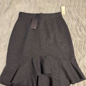 Prada Gray Ruffled High-Low Skirt